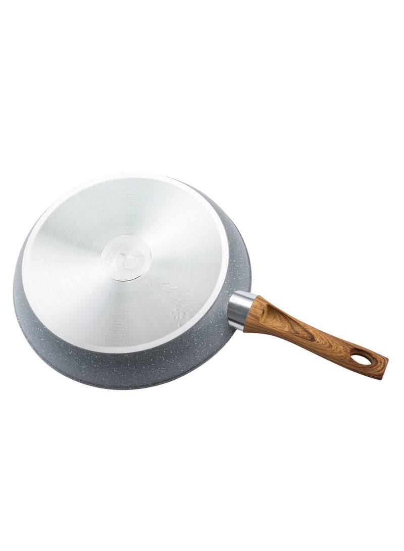 بيرفكت كيتشن مقلاة المنيوم غير قابل للالتصاق مع مقبض خشب  مقاس 30 سم لون بيج - Image 5